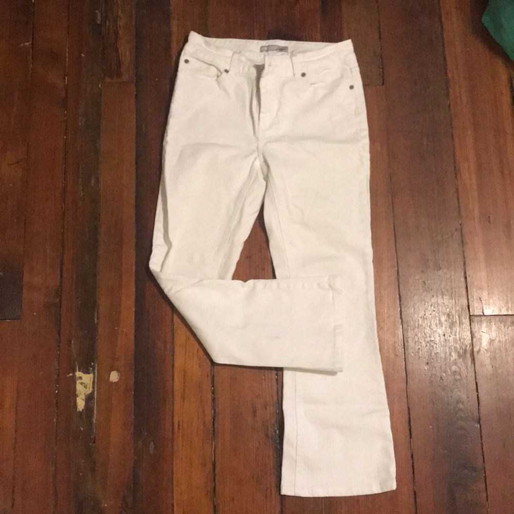 Chico’s flare white jeans